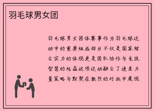羽毛球男女团