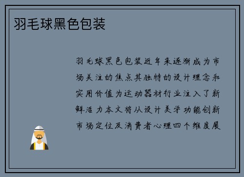 羽毛球黑色包装