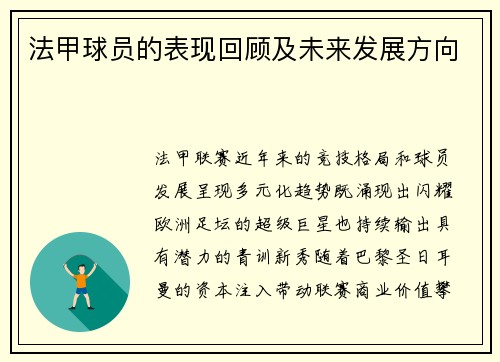 法甲球员的表现回顾及未来发展方向